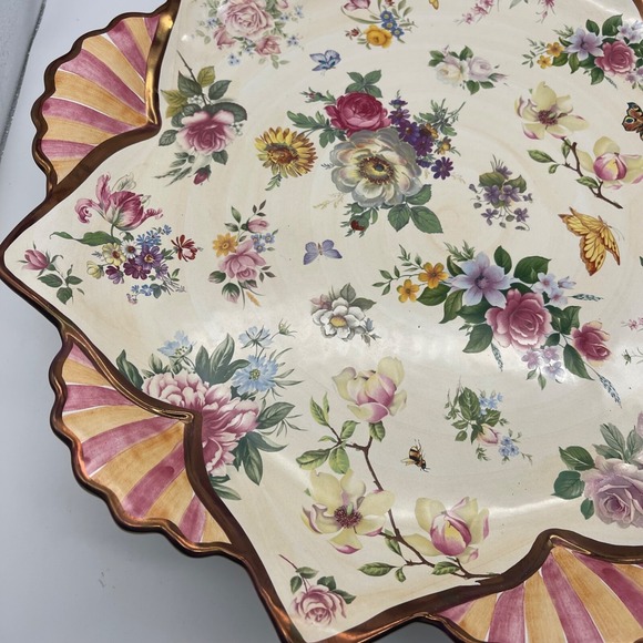 Rare! Chelsea Luster by MacKenzie Childs Extra Large Serving Platter 18.5" - Picture 5 of 8